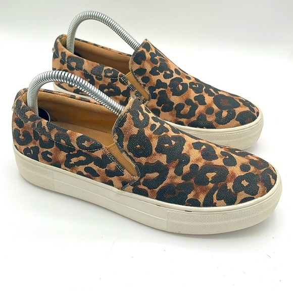 Steve Madden Leopard Print Brown and White Sneakers with Thick Sole Womens 8 M - Picture 2 of 8